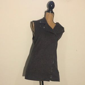 Banana Republic EUC charcoal wool vest w/ zipper